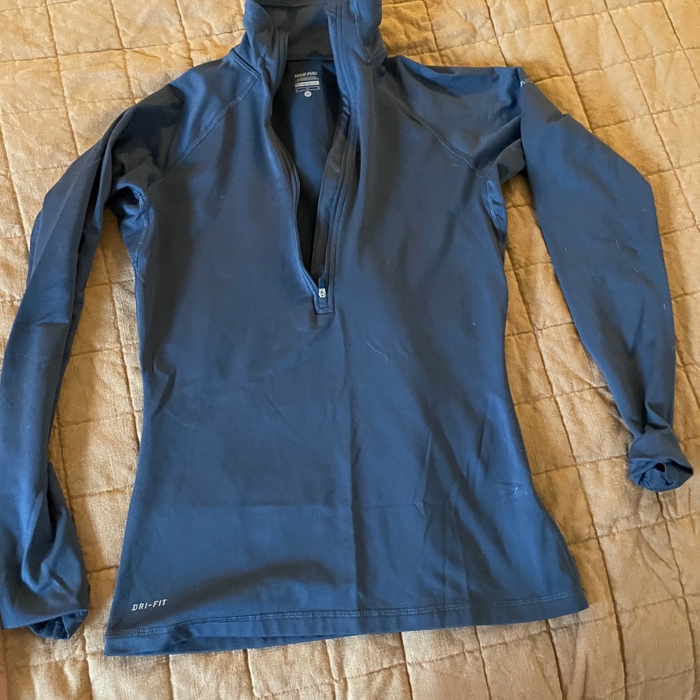 Blue gray Half-Zip NIKE Athletic Top M